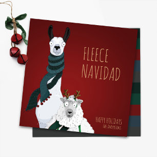 “Fleece Navidad” Festive Funny Chic Punny Holiday Card