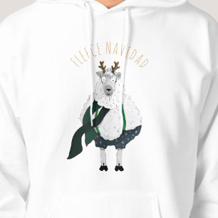 'Fleece Navidad' Fun Funny Sheep Pun Cartoon Hoodie