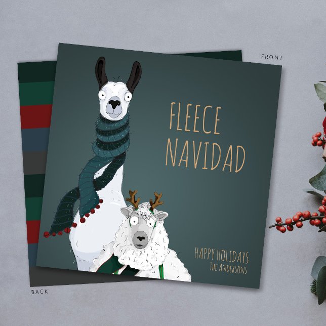 “Fleece Navidad” Funny Chic Quirky Punny Holiday Card (Creator Uploaded)