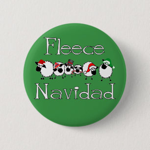 Fleece Navidad Funny Christmas Button