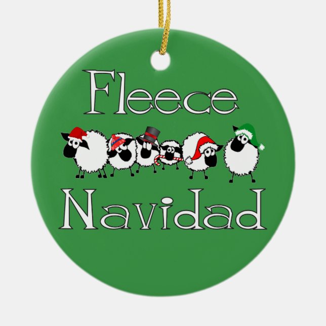 Fleece Navidad Funny Christmas Ornament (Front)