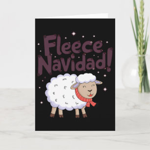 Fleece Navidad Funny Christmas Sheep Festive Card