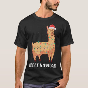 Fleece Navidad Holiday Christmas Llama Alpaca T-Shirt