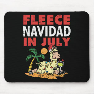 Fleece Navidad In July Llama Funny Christmas Anima Mouse Pad