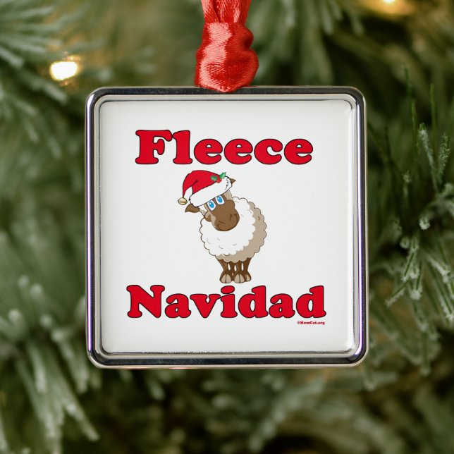 Fleece Navidad Metal Ornament (Tree)