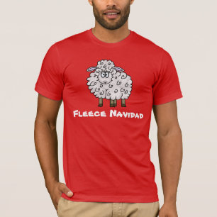 Fleece Navidad Sheep Christmas T-shirt