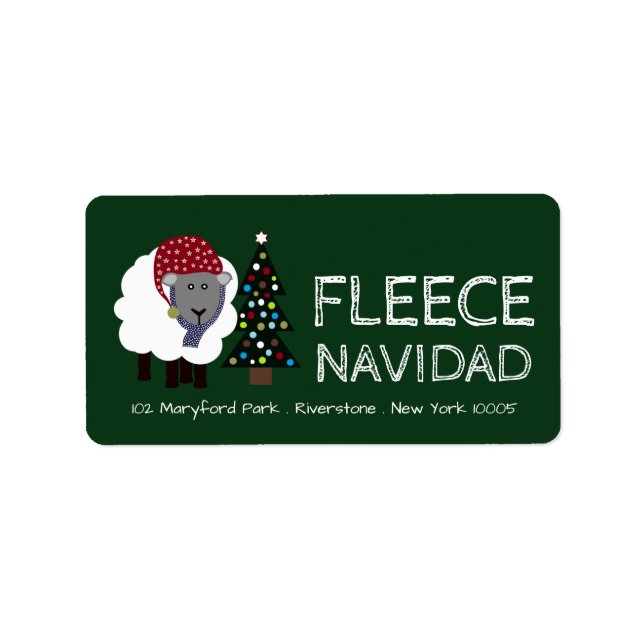 Fleece Navidad, Spanish Style Christmas Label (Front)