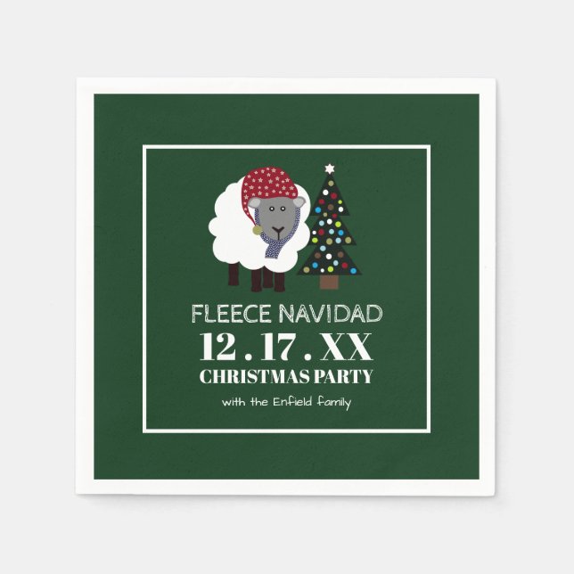 Fleece Navidad, Spanish Style Christmas Napkin (Front)