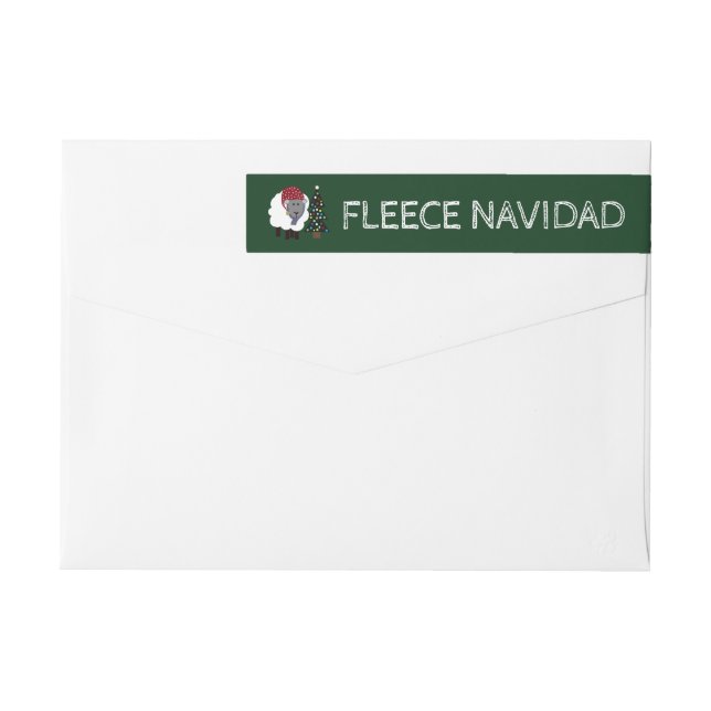 Fleece Navidad, Spanish Style Christmas Wrap Around Label (Back)