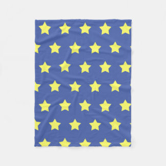 Fleece throw - Kids - Yellow stars on blue Blanket