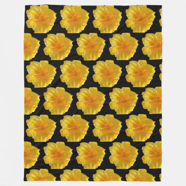 Fleece Yellow Flower Blanket (Front)