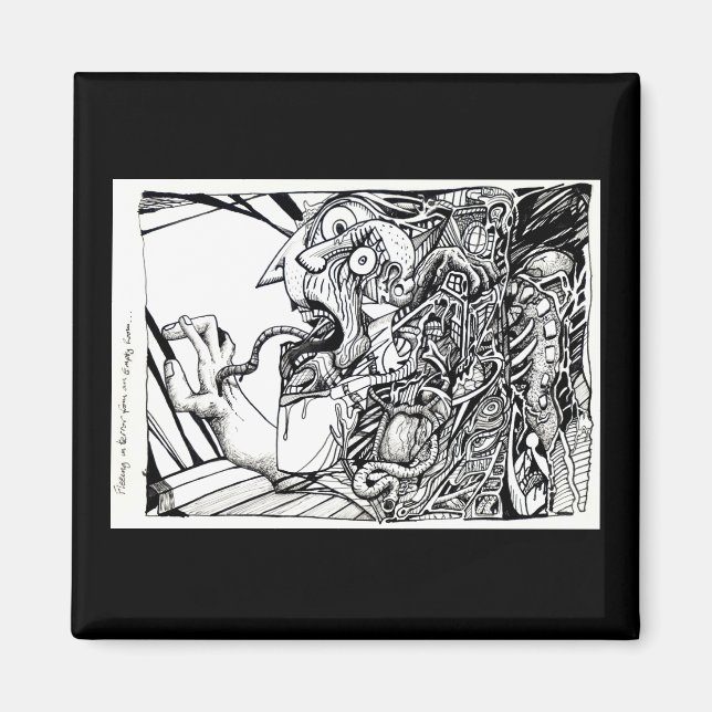 Fleeing in terror from an empty room... By Brian B Magnet (Front)