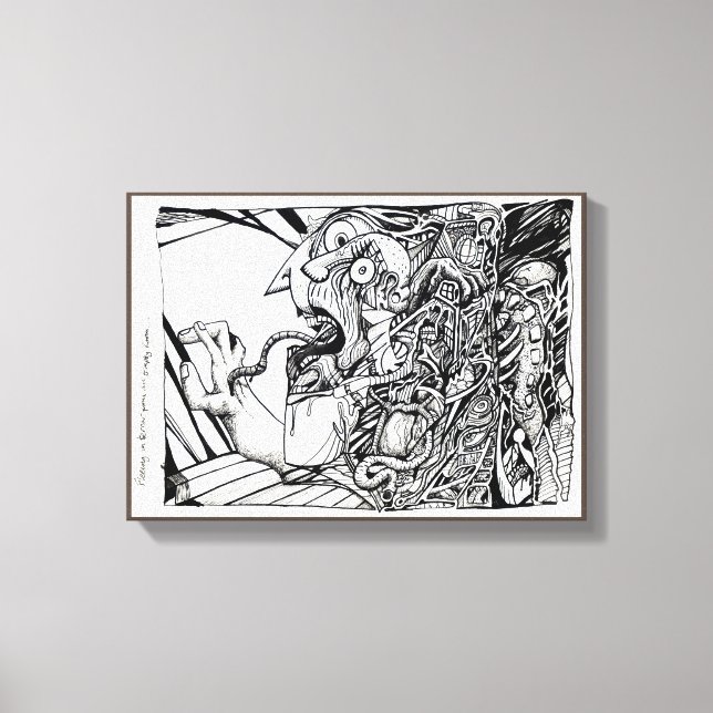 Fleeing in terror from an empty room...  canvas print (Front)