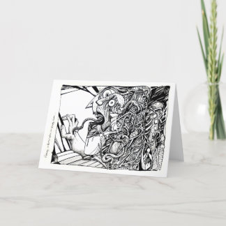 Fleeing in terror from an empty room... card