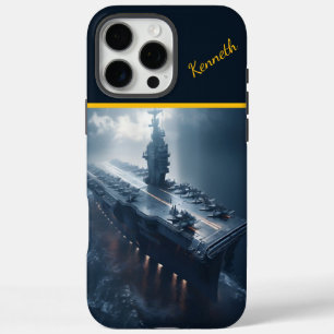Fleet carrier navigates stormy seas AI ART iPhone 16 Pro Max Case