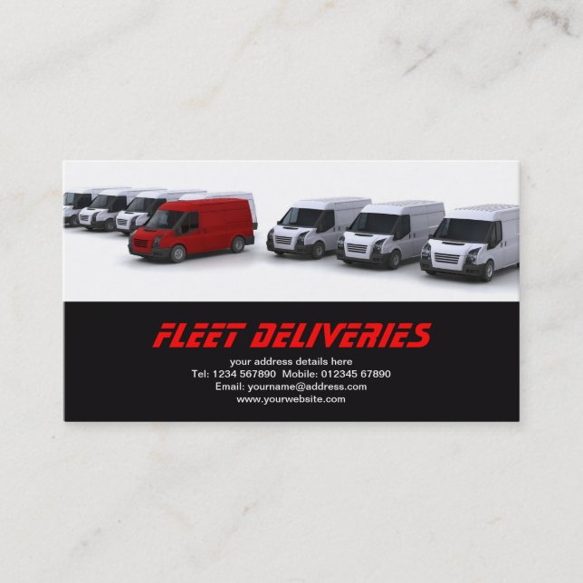 Fleet of vans business card (Front)