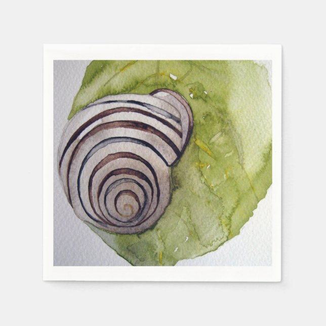 Fleet paper and snail in watercolor napkin (Front)