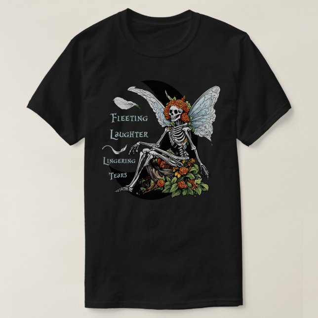 Fleeting Laughter Lingering Tears Dark Fairy T-Shirt (Design Front)