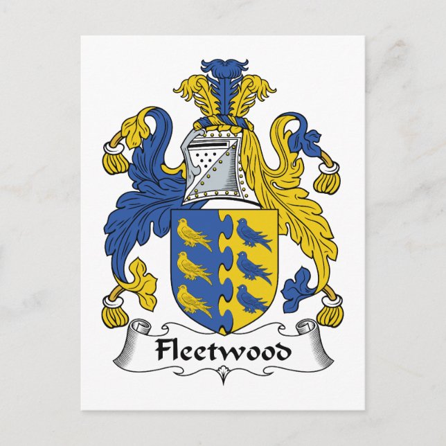 Fleetwood Family Crest Postcard (Front)