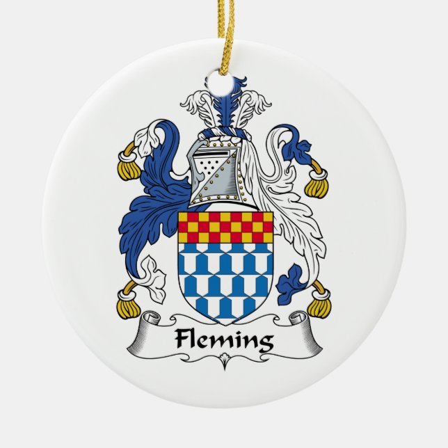 Fleming Family Crest Ceramic Ornament (Front)
