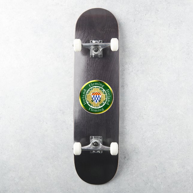 Fleming Shield & Celtic Cross Personalized (Skateboard)