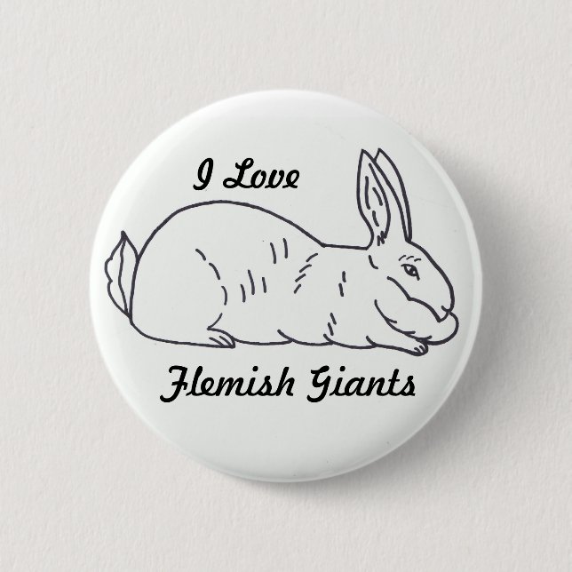 Flemish Giant Bunny Button (Front)