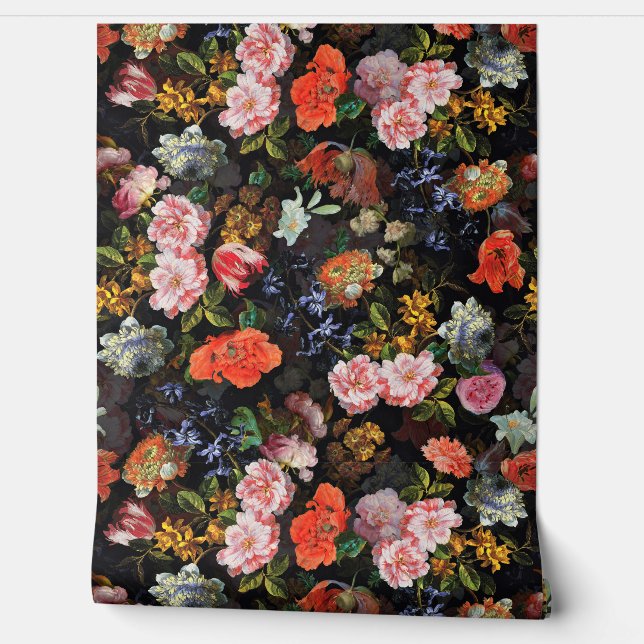 Flemish Vintage Dark Night Romanticism  Wallpaper (Unrolling)