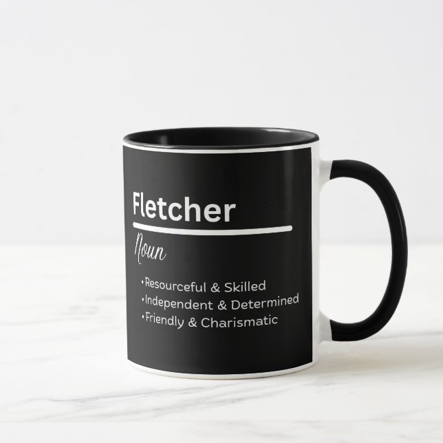 Fletcher Boy Name Definition Personalized Mug (Right)