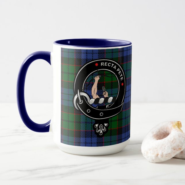 Fletcher Clan Badge & Wrap Around Tartan Mug (With Donut)