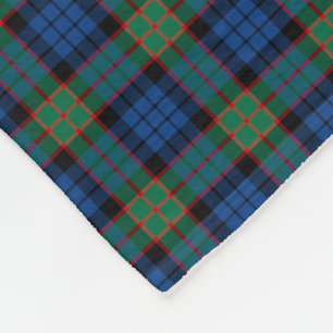 Fletcher Clan Bright Blue and Green Tartan Fleece Blanket