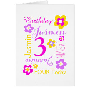 Fleur 3ème anniversaire personnalisé graphique vio