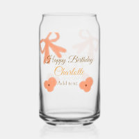 Fleur à ruban orange aquarelle pastel nom d'annive