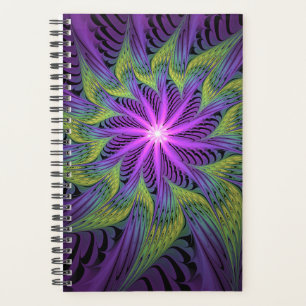 Fleur Abstraite Moderne de Fractale Violette Verte