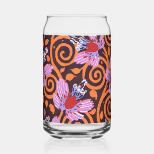 Fleur Art Déco tourbillonnante rose et orange vibr