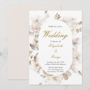 Fleur blanche Elégante invitation au mariage