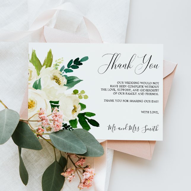 Fleur blanche | Merci de Mariage floral rustique (Créateur téléchargé)