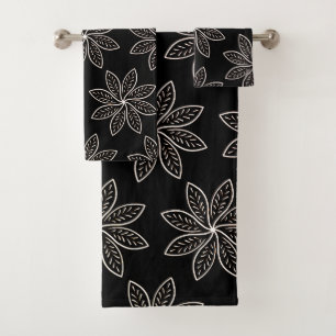 Fleur blanche Motif sur noir