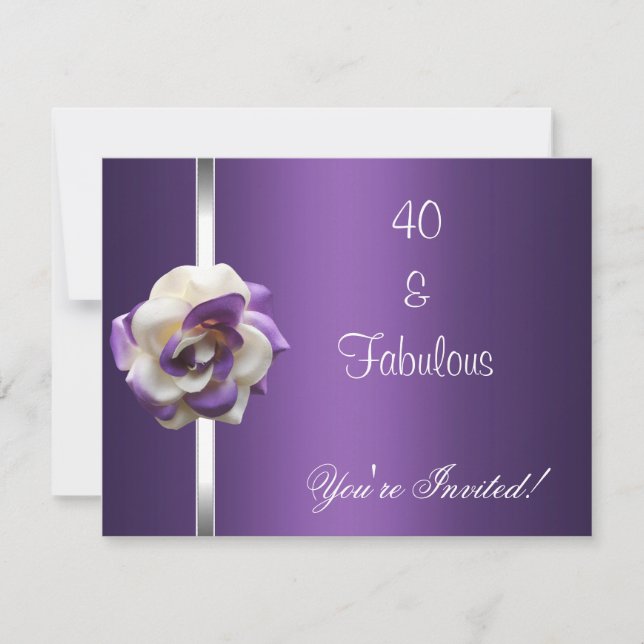 Fleur blanche violette de la fête des Invitations  (Devant)