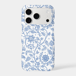 Fleur Bleue Blanche Motif Botanique Bohème Fantais