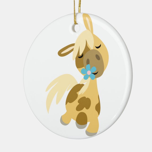 Fleur Bleue et joli ornement de caricature Pony (Gauche)