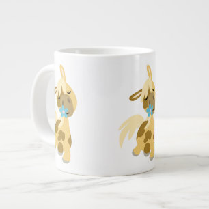 Fleur bleue et mignonne caricature Pony Jumbo Mug