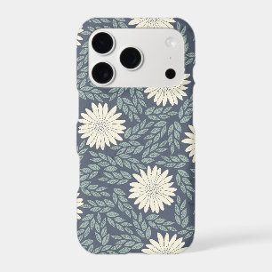 Fleur bleue et Motif feuille