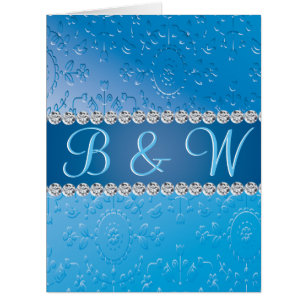 Fleur bleue Monogramme intégrée