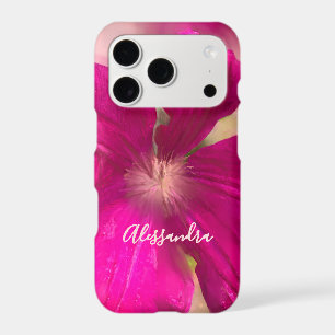 Fleur botanique personnalisée aquarelle rose chaud