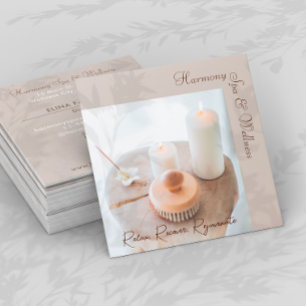 Fleur, Bougie, Spa de brosse et Carte de visite de