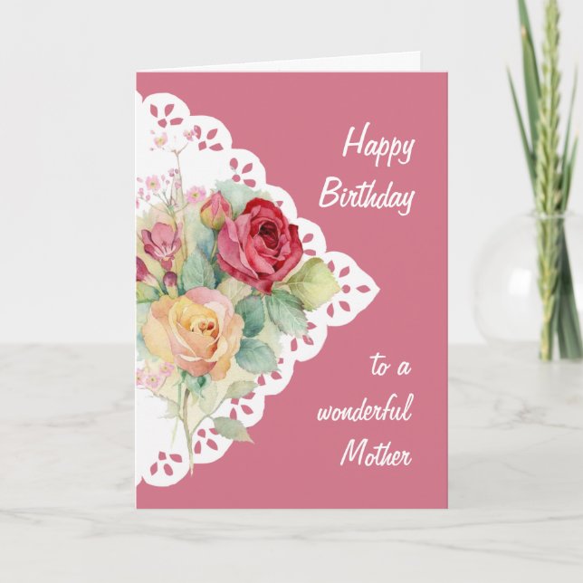 Fleur Bouquet Mère Carte Anniversaire (Devant)