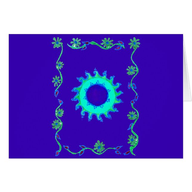 Fleur céleste : Motif Floral Cyan Bleu Iridescenda (Devant horizontal)