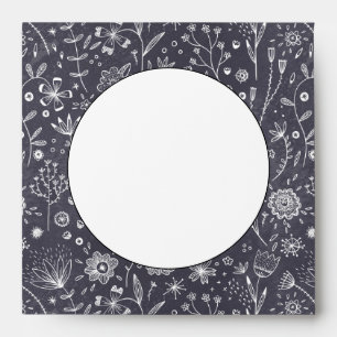 Fleur Chalkboard Monochrome Enveloppe moderne