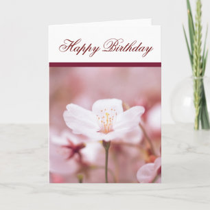 Fleur Cherry Blossom Bonne Carte de voeux Annivers