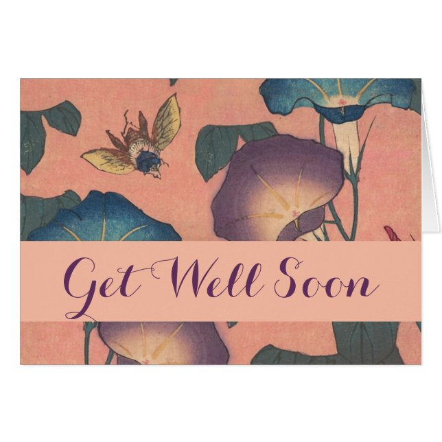 Fleur d'abeille rose classique Hokusai Art (Devant horizontal)